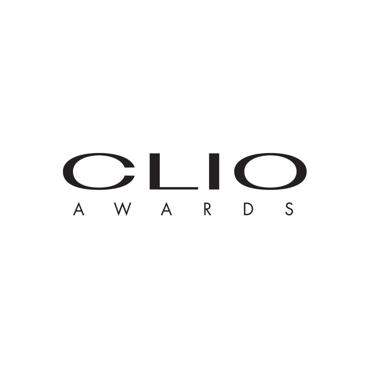 Logo of the Clio Awards, presented in black text on a white background, with "CLIO" in bold uppercase letters and "AWARDS" in smaller uppercase letters below.